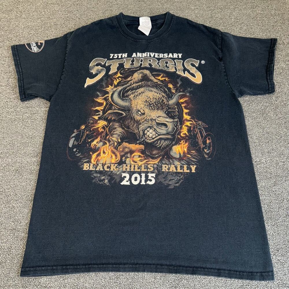 Gildan Sturgis Mount Rushmore Black Hills Rally 2015 T Shirt Mens M Graphic